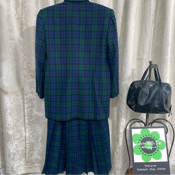 Pendleton Plaid Double-Breasted Blazer and Skirt Set - Picture 8 of 13